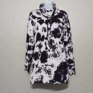 Lily & Lottie pull over sweater tie Dyed women M  turtleneck Y2k Soft Cozy